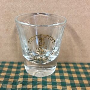 Great Seal of University of Miami 1925 Coral Gables Shot Glass, Gold Emblem